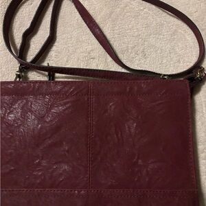 Bueno Burgundy Slim Leather Crossbody Bag
